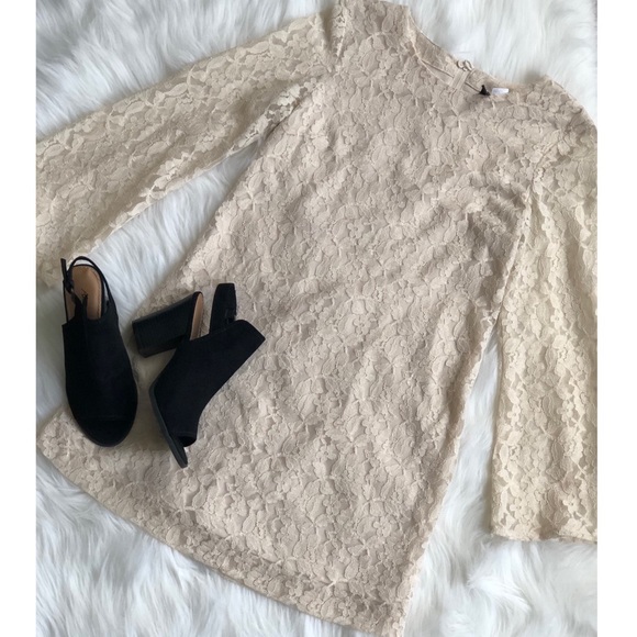 H&M Dresses & Skirts - Cream bell sleeve lace mini dress